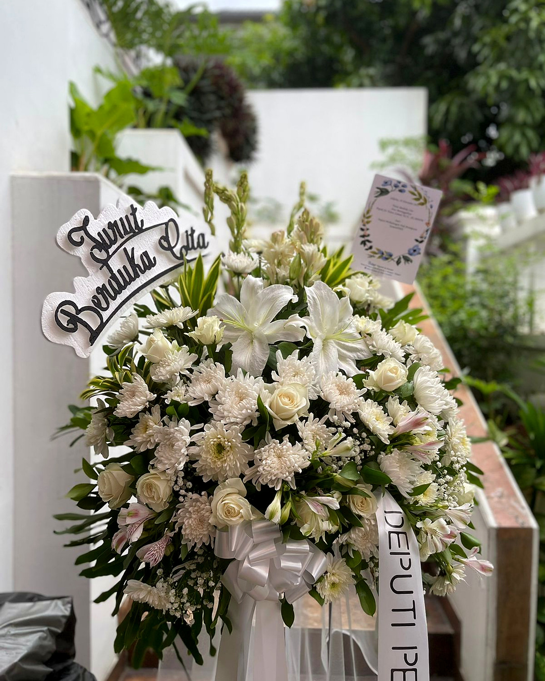 White Condolence Standing